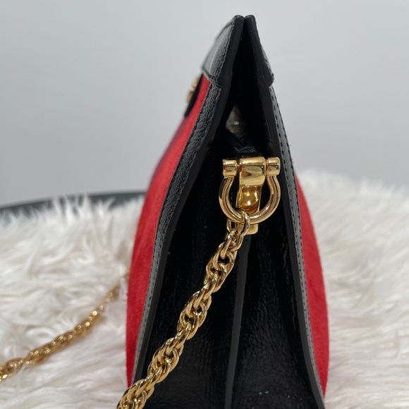 Gucci Ophidia Red Suede Chain Shoulder Bag - Picture 3 of 14